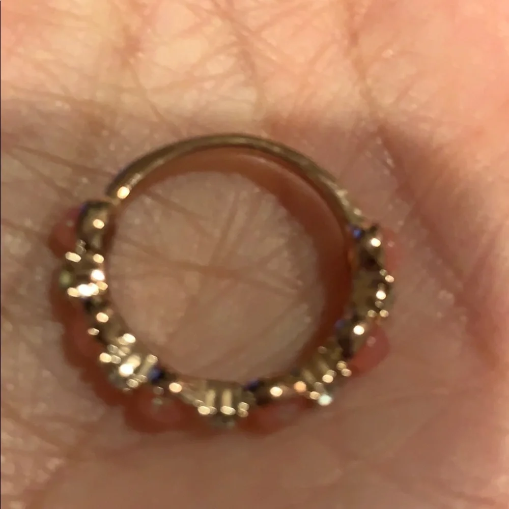 Rose Gold plated CZ opal Wedding Band sizes 6 &10